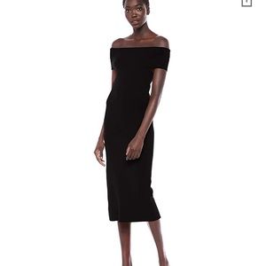 Black Off the shoulder Midi Dress